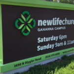 New Life Church sign next to Stygler road in Gahanna OH